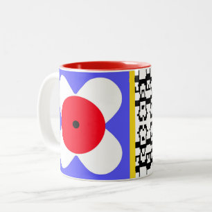 farbenfrohe, fette BlumencaféOlé 11oz.Tasse Zweifarbige Tasse