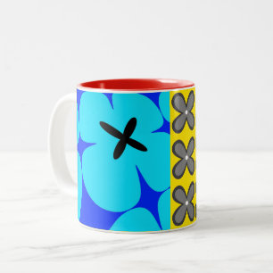 farbenfrohe, fette BlumencaféOlé 11oz.Tasse Zweifarbige Tasse