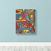 Farbenfrohe fette geometrische Abstrakte Moderne K Leinwanddruck (Insitu (Holzboden))