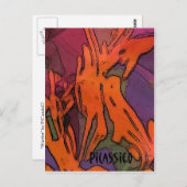 Farbenfrohe, fette Kunst Warrior Post Card von PiC Postkarte (Vorne/Hinten)