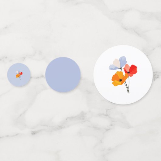 Farbenfrohe, fette Mohnblume Konfetti (Vorderseiten)