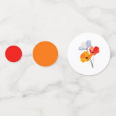 Farbenfrohe, fette Mohnblume Konfetti (Rückseiten)