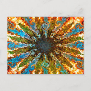 Farbenfrohe Feuer Postkarte