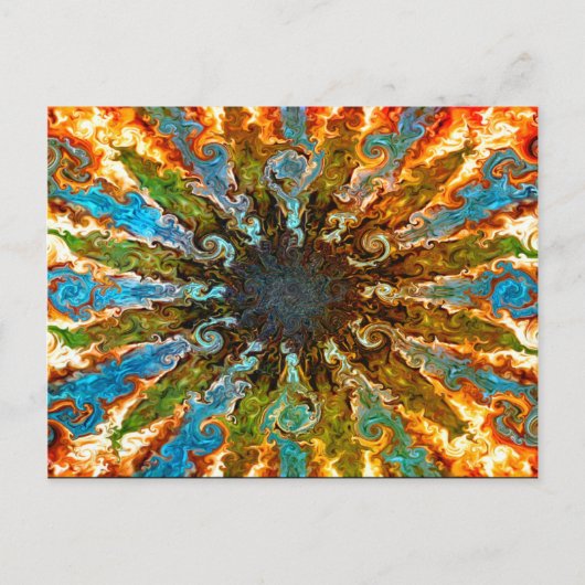 Farbenfrohe Feuer Postkarte (Vorderseite)