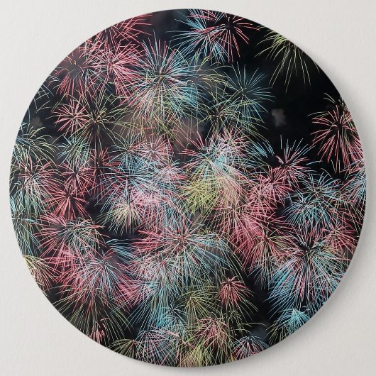 Farbenfrohe Feuerarbeit... Button (Vorderseite)