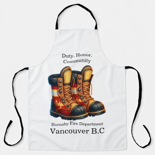 Farbenfrohe Feuerwehrschuhe für Action vorbereitet Schürze (Vorderseite)