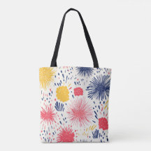 Farbenfrohe Feuerwerk Burst Tote Tasche | Feiern &