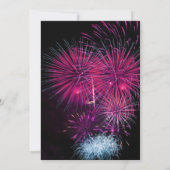 Farbenfrohe Feuerwerke Einladung Hochzeit (Rückseite)