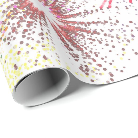 Farbenfrohe Feuerwerke Geschenkpapier (Rolleneckpunkt)