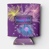 Farbenfrohe Feuerwerke glücklich 4. Can Cooler Dosenkühler (Vorderseite)