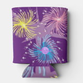 Farbenfrohe Feuerwerke glücklich 4. Can Cooler Dosenkühler (Rückseite)