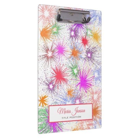 Farbenfrohe Feuerwerke Klemmbrett (Rechts)