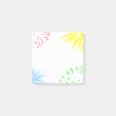 Farbenfrohe Feuerwerke lustig fröhlich Post-it Klebezettel (Vorderseite)