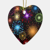 Farbenfrohe Feuerwerke - Neues Jahr Keramikornament (Links)