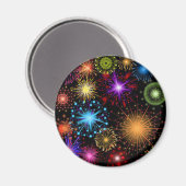 Farbenfrohe Feuerwerke - Neues Jahr Magnet (Vorderseite/Rückseite)