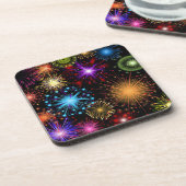 Farbenfrohe Feuerwerke - Neues Jahr Untersetzer (Linke Seite)