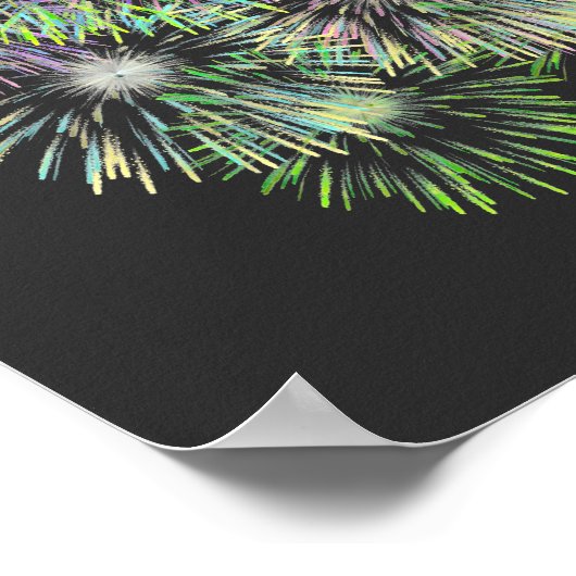 Farbenfrohe Feuerwerke Poster (Ecke)