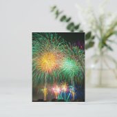 Farbenfrohe Feuerwerke Postkarte (Stehend Vorderseite)
