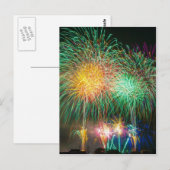 Farbenfrohe Feuerwerke Postkarte (Vorne/Hinten)