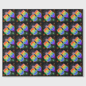 Farbenfrohe Feuerwerke + Regenbogenmuster "35" Eve Geschenkpapier (Flach)