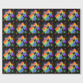 Farbenfrohe Feuerwerke + Regenbogenmuster "37" Ere Geschenkpapier (Flach)