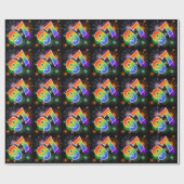 Farbenfrohe Feuerwerke + Regenbogenmuster "97" Eve Geschenkpapier (Flach)