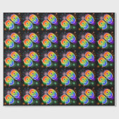 Farbenfrohe Feuerwerke + Regenbogenmuster "99" Eve Geschenkpapier (Flach)