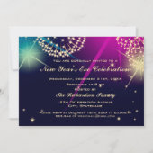 Farbenfrohe Feuerwerke - Silvester-Party Einladung (Rückseite)