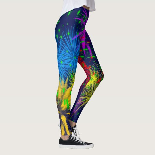 Farbenfrohe Feuerwerke witzig Leggings (Rechts)