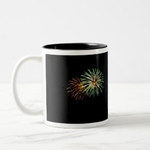 Farbenfrohe Feuerwerke Zweifarbige Tasse