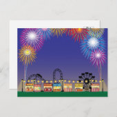 Farbenfrohe Feuerwerkskörper - Fahrradvergnügungsp Postkarte (Vorne/Hinten)