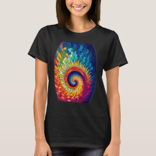 Farbenfrohe Fibonacci Spiral Psychedelic Colors Ab T-Shirt