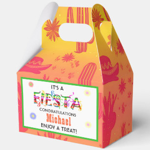 Farbenfrohe Fiesta-Abschlussfeier 5"b x 3"l x 6,5" Geschenkschachtel