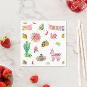 Farbenfrohe Fiesta-Aquarell Serviette (Beispiel)
