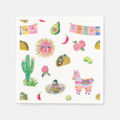 Farbenfrohe Fiesta-Aquarell Serviette (Vorderseite)