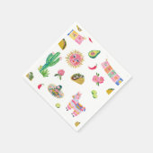 Farbenfrohe Fiesta-Aquarell Serviette (Ecke)