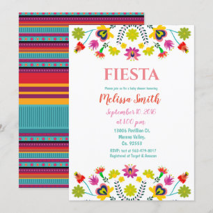 Farbenfrohe Fiesta Baby Fiesta Babydusche Einladun Einladung