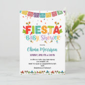 Farbenfrohe Fiesta Babydusche Einladung (Stehend Vorderseite)