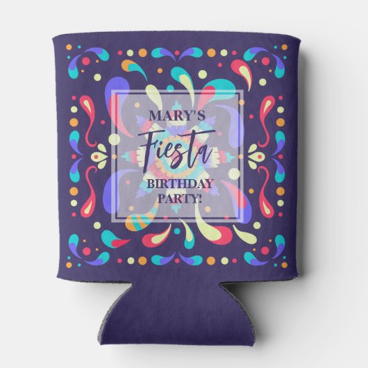 Farbenfrohe Fiesta Blue Dosenkühler (Rückseite)