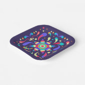 Farbenfrohe Fiesta Blue Pappteller (Gewinkelt)