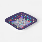 Farbenfrohe Fiesta Blue Pappteller (Gewinkelt)