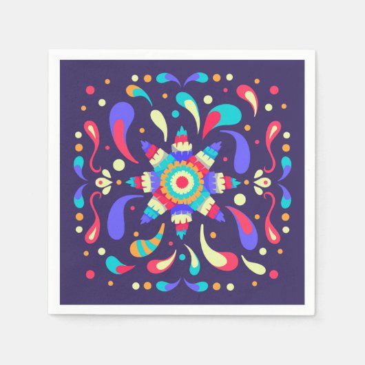 Farbenfrohe Fiesta Blue Serviette (Vorderseite)