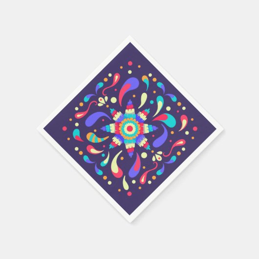 Farbenfrohe Fiesta Blue Serviette (Ecke)