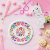 Farbenfrohe Fiesta Blumenmuster mexikanische Senor Pappteller (Party)