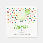 Farbenfrohe Fiesta Brautparty Cheers Serviette (Vorderseite)