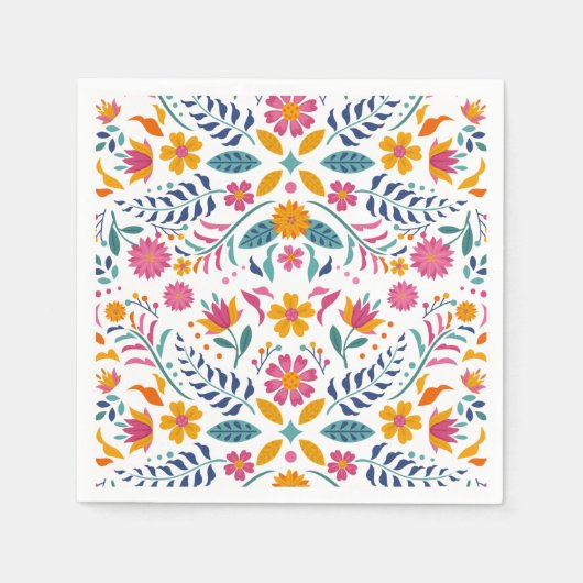 Farbenfrohe Fiesta Floral Baby Dusche Serviette (Vorderseite)