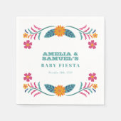 Farbenfrohe Fiesta Floral Baby Dusche Serviette (Vorderseite)