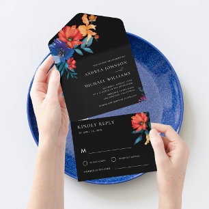 farbenfrohe Fiesta florale mexikanische UAWG Weddi All In One Einladung