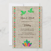Farbenfrohe Fiesta Love Birds Mexican Wedding Einladung (Vorderseite)