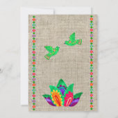 Farbenfrohe Fiesta Love Birds Mexican Wedding Einladung (Rückseite)